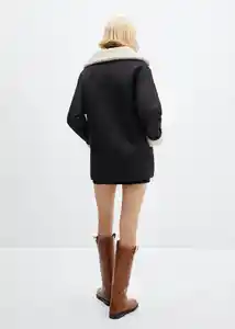 Abrigo Rulo Negro Talla M Mujer Mango
