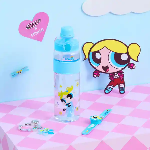 Vaso Plástico de Serie Las Chicas Superpoderosas Azul Miniso