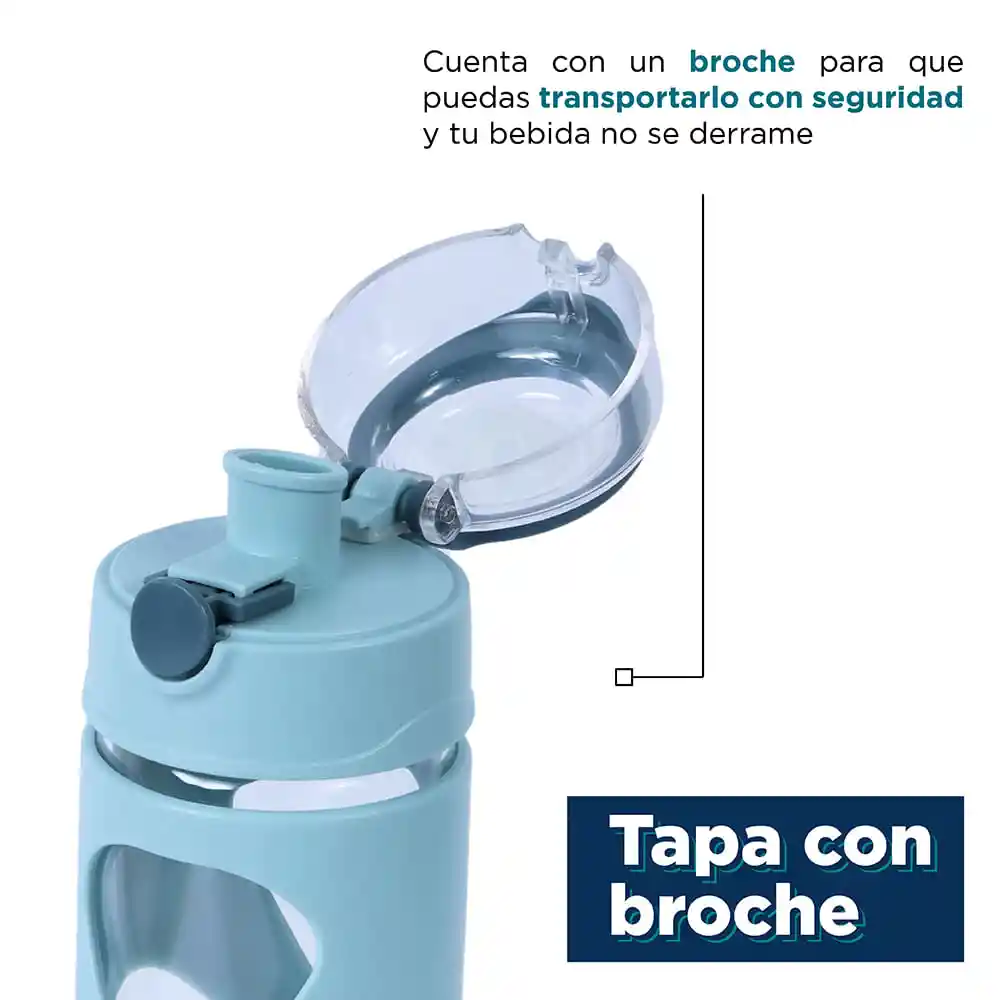 Botella de Vidrio Diseño de Reloj de Arena Aqua Miniso