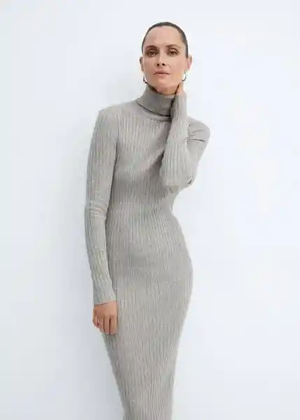 Vestido Goletac Gris Claro Vigore Talla M Mujer Mango