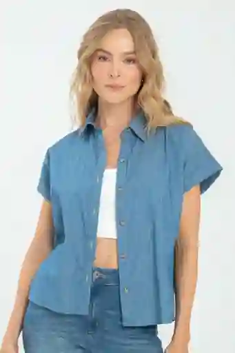 Camisa Burdeos Color Azul Medio Talla XL Ragged