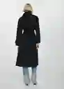 Saco Trench Angela Negro Talla M Mujer Mango