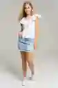 Falda Maine Color Azul Claro Talla 8 Ragged