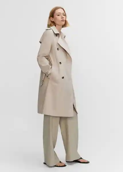 Gabardina Trench Polana Piedra Talla 25 Mujer Mango