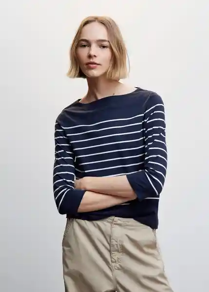 Camiseta Parisian Navy Talla 25 Mujer Mango