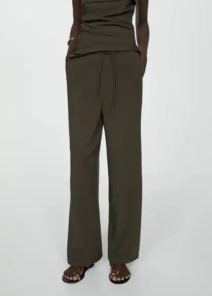 Pantalón Riga Khaki Talla M Mujer Mango