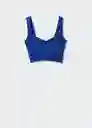 Top Eva Azul Talla L Mujer Mango