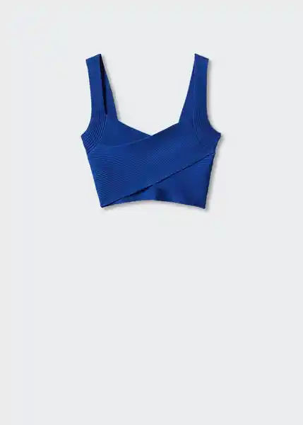 Top Eva Azul Talla L Mujer Mango