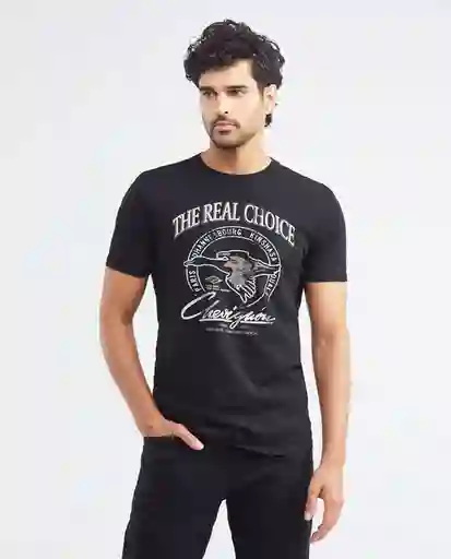 Graphic Duck T-shirt M/c Negro Sombrío Ultraoscuro Talla S Hombre Chevignon