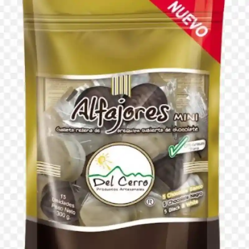 DEL CERRO alfajor relleno de arequipe con chocolate negro y blanco