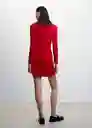 Vestido Gofre-H Rojo Talla L Mujer Mango