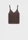 Top Kling Chocolate Talla L Mujer Mango