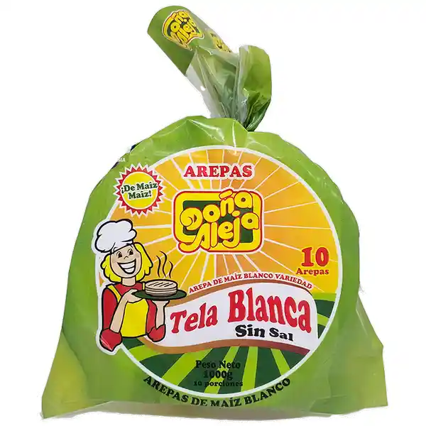  Dona Aleja Arepas Tela Blanca Sin Sal 