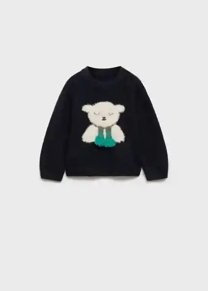 Suéter Jersey Teddy Navy Talla 72 Niños Mango