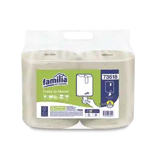 Familia Toalla de Manos Precortada Natural en Rollo dh 100 m