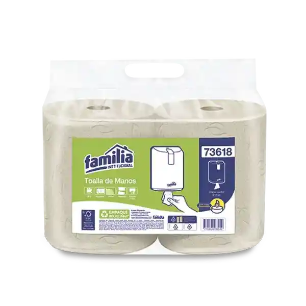 Familia Toalla de Manos Precortada Natural en Rollo dh 100 m
