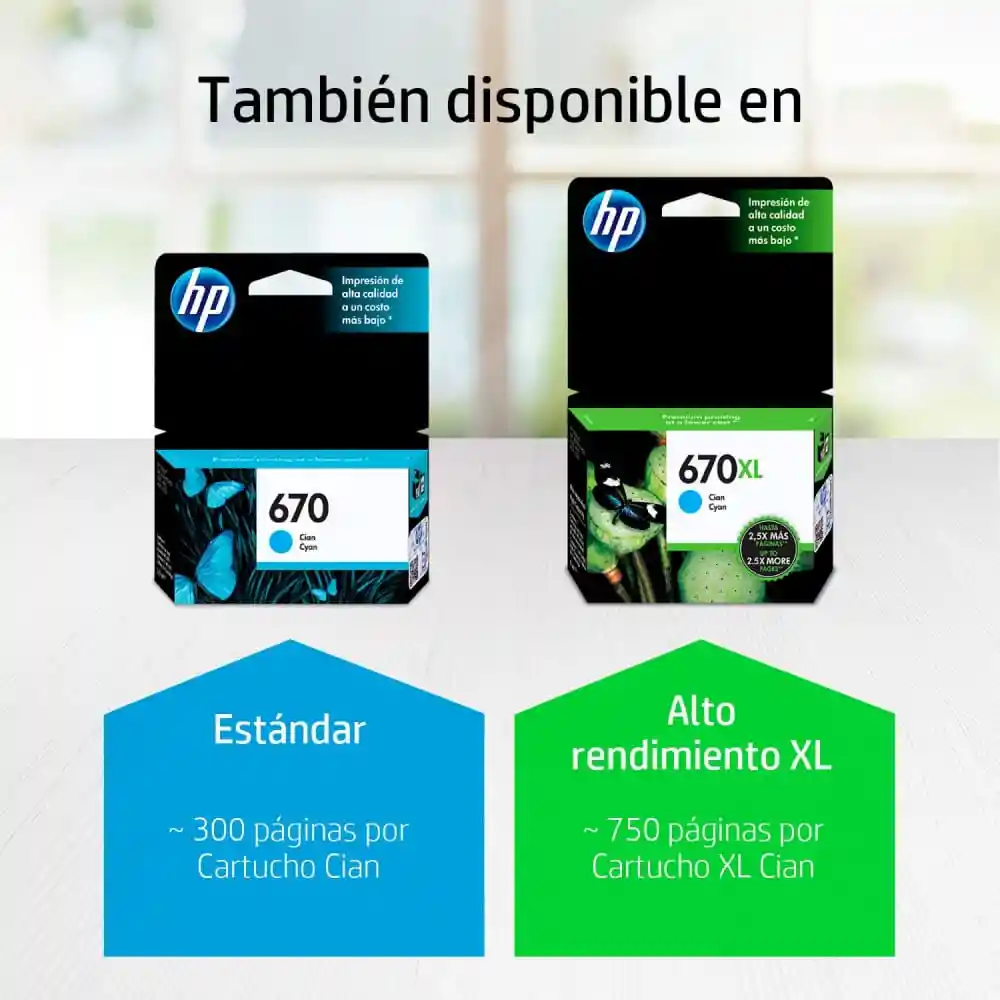 Cartucho De Tinta Hp 670 Cian Original (cz114al)