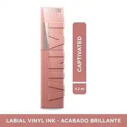 Maybelline Labial Súper Stay Vinyl Ink Tono Captivated