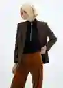 Blazer Americana Bruna Marrón Talla S Mujer Mango