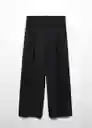 Pantalón Mati Negro Talla 38 Mujer Mango