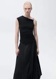 Top Meli Negro Talla M Mujer Mango