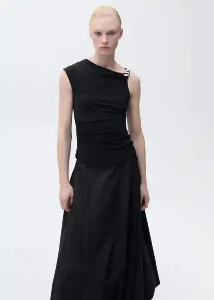 Top Meli Negro Talla M Mujer Mango