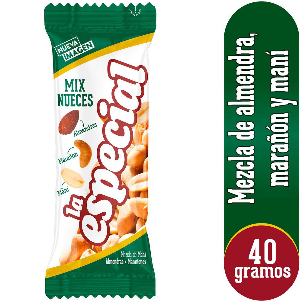 La Especial Mix Nueces Maní Almendras y Marañones 40g