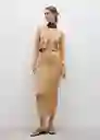 Falda Jadore Oro Talla XS Mujer Mango