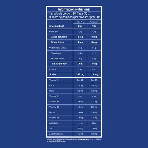 Nestlé Cereal Zucosos Hojuelas Azucaradas