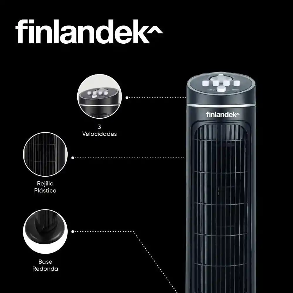 Finlandek Ventilador de Torre Negro 31P FI-FN159CO