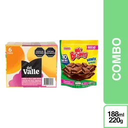 Combo Del Valle Frutal Surtido 188 mL 6 Und + Brownie Arequipe 75 g