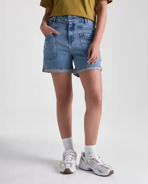 Bermuda Short Mujer Azul Talla 6 359G004_AZU174021 Americanino