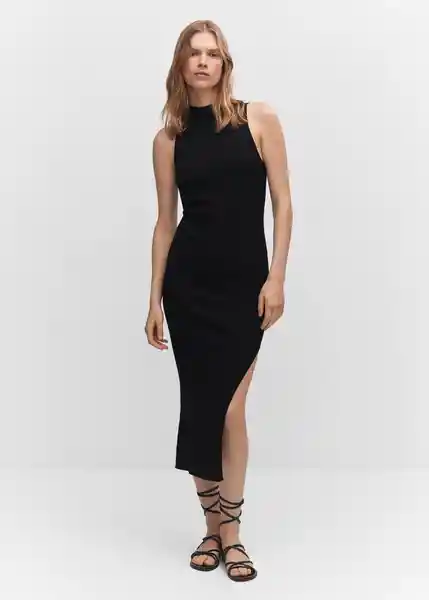 Vestido Perez Negro Talla M Mujer Mango