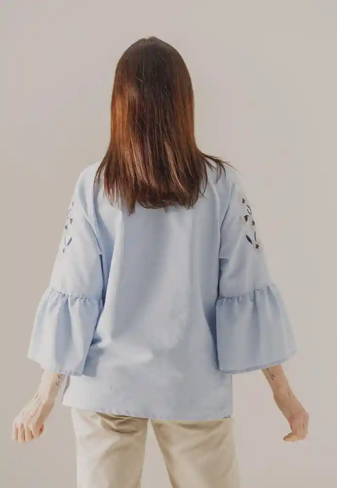 Blusa Manga 3/4 Azul Claro Talla XXL