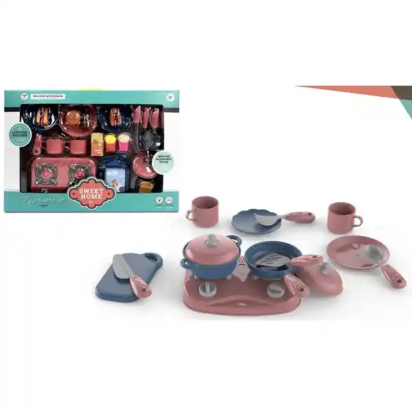 Monkey Brands Kit de Cocina de Juguete Para Niños Con Estufa