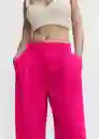 Pantalón Monchi Fucsia Talla 38 Mujer Mango