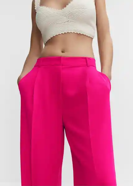 Pantalón Monchi Fucsia Talla 38 Mujer Mango