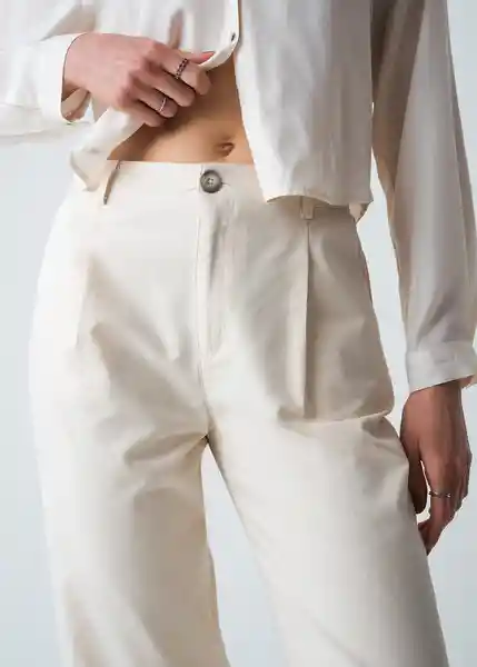 Pantalón Farah Mujer Crudo Abedul Claro Talla 4 433G380 Naf Naf