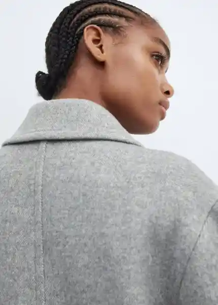 Abrigo Gauguin Gris Talla 18 Mujer Mango