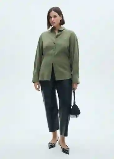 Camisa Aurelia Khaki Talla S Mujer Mango