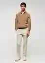 Jersey Cottonp Beige Talla S Hombre Mango