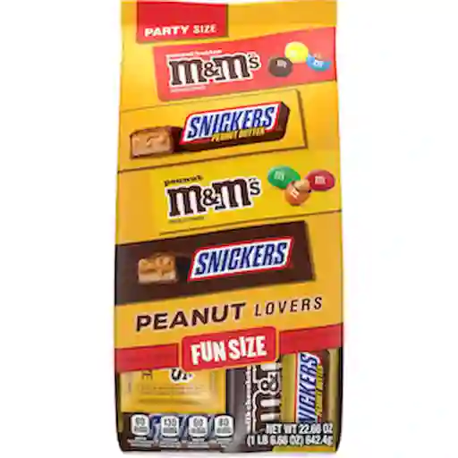 Caramelo Snickers y M&Ms Amantes Maní y la Mantequilla de Maní