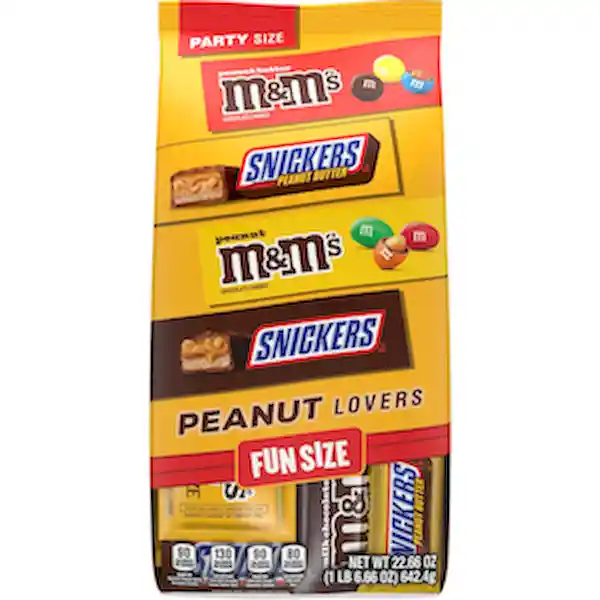 Caramelo Snickers y M&Ms Amantes Maní y la Mantequilla de Maní