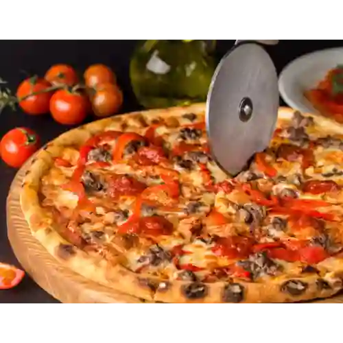 Pizza Carne Maíz Aceituna Grande