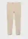 Pantalón Milan Beige Talla 46 Hombre Mango