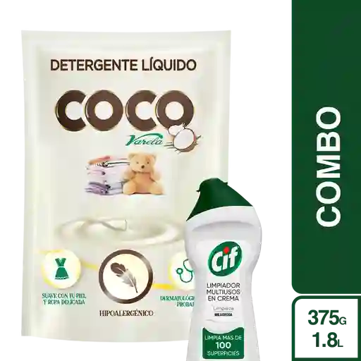 Combo Cif Limpiador Multiusos 375 g + Coco Varela 1.8L
