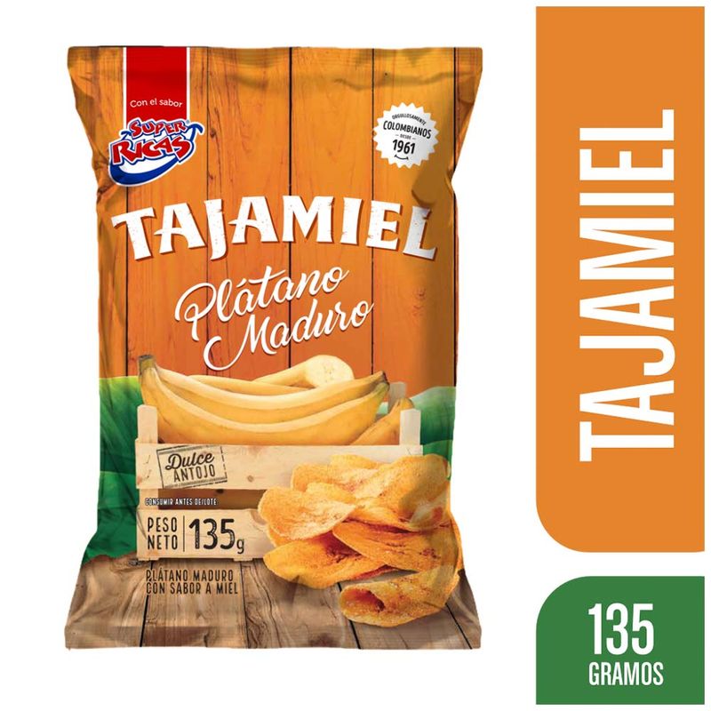 Super Ricas Plátano Maduro Sabor a Miel Tajamiel 135 g