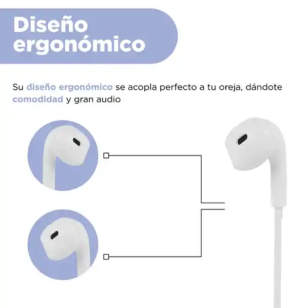 Audífonos Serie Moonlight Blanco 35 mm Mod 6311 Miniso