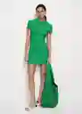 Vestido Trama Verde Talla M Mujer Mango