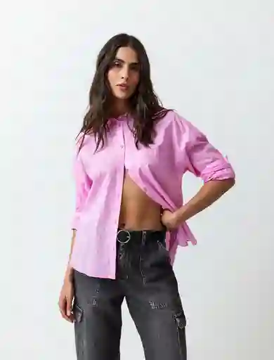 Camisa Dara Mujer Rosa Lila Medio Talla S 413F392 Naf Naf